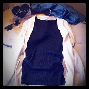 Black tank sweater black with slight silver thread